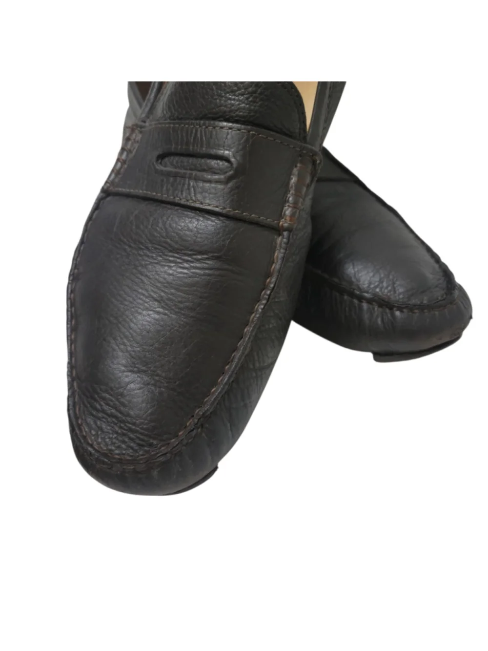 Coach Neal Men’s Slip-On Penny Loafers Drivers Brown Leather Rubber Soles 11.5M